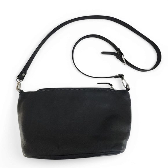 TIGNANELLO Black Leather Crossbody Bag made in Italy - Picture 1 of 14